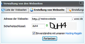 Wählen Sie einfach Ihre Webseitenadresse und beginnen Sie mit den Einstellungen.